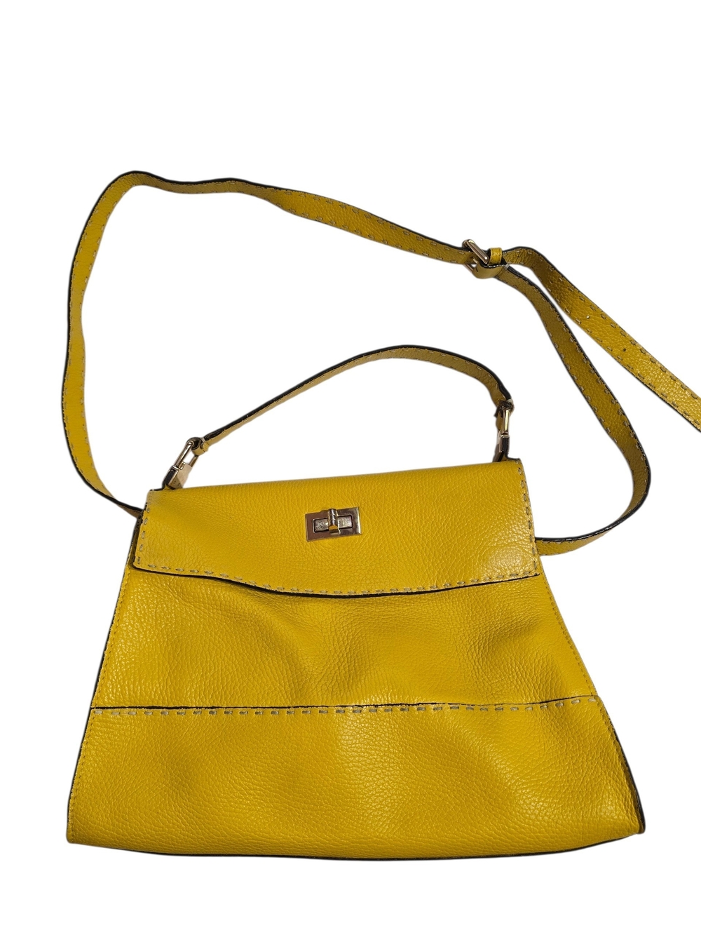 Boden Yellow Leather Top-Handle Crossbody Tote